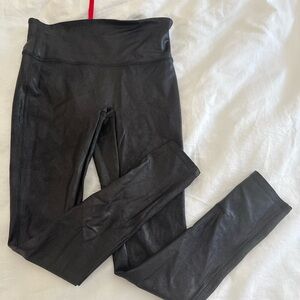 Spanx Black Shiny Leggings